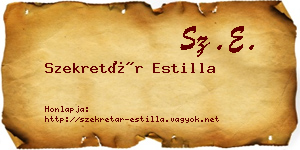 Szekretár Estilla névjegykártya